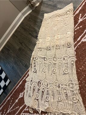 Miss Me Crochet Maxi Skirt - Cream